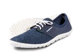 Blue and white minimalist running shoes.