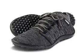 Black and grey minimalist running shoes.